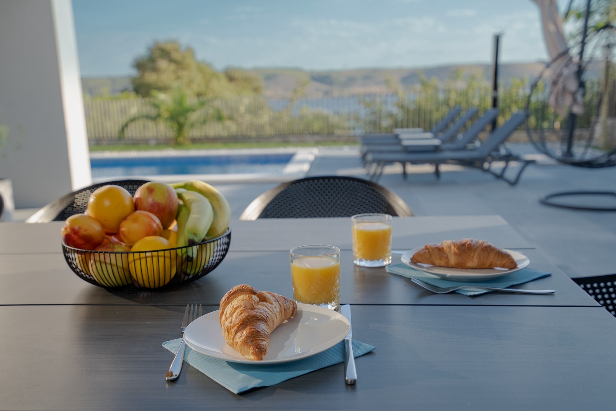 Outdoor dining table set at Villa Kara Sevda